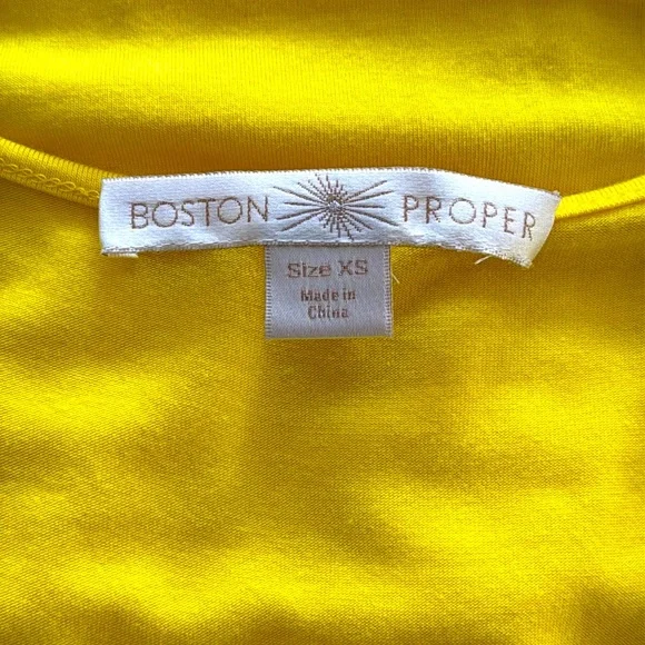 Boston Proper Lemon Yellow Sleeveless Crossover V-Neck Ruched Waisted Dress-XS - Picture 6 of 8